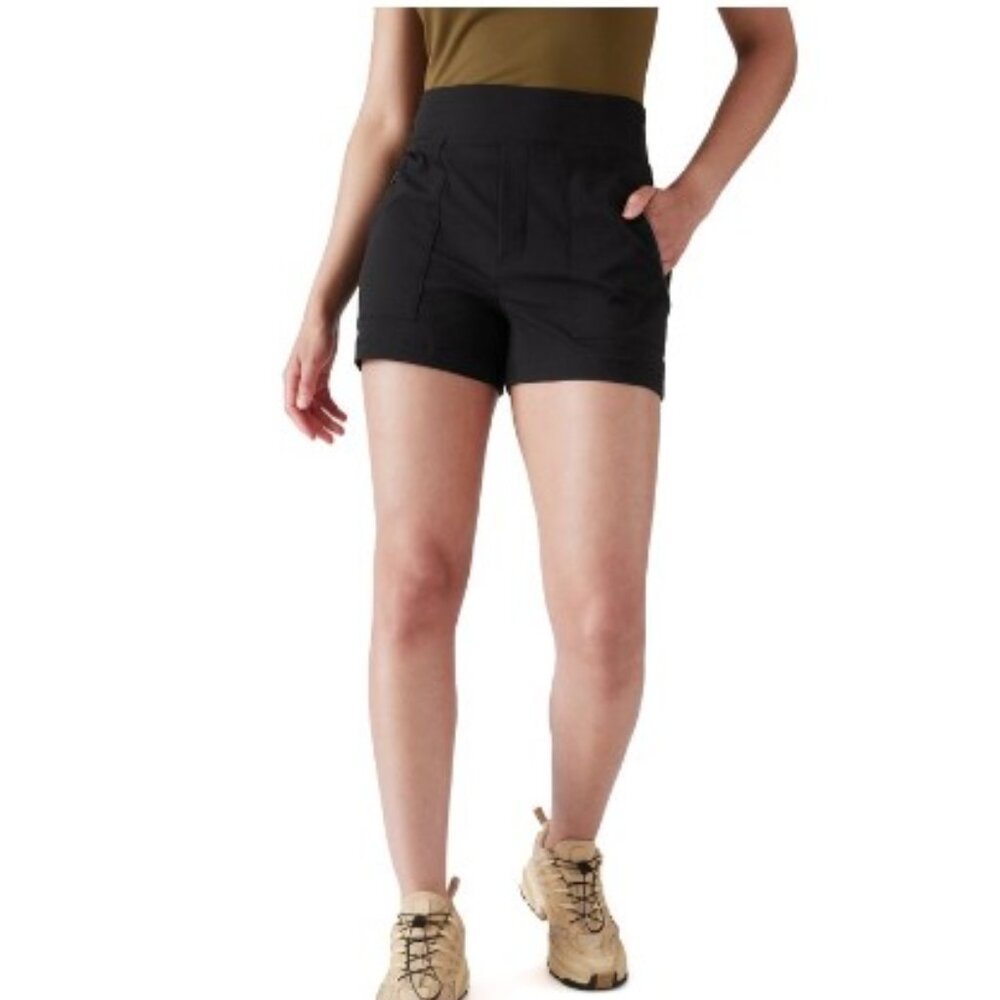 EUC Athleta Trekkie North Athletic High Rise Hiking Outdoor Short in Black